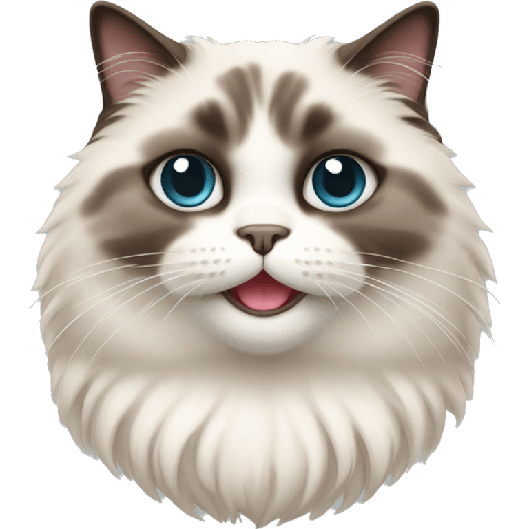 Smiling fat ragdoll cat emoji