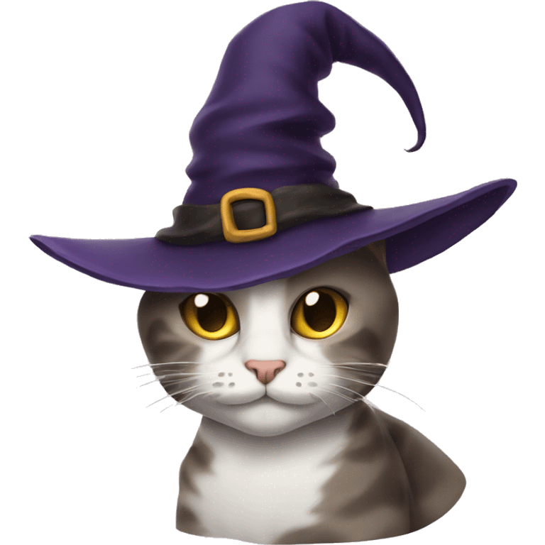 Cat wearing witch hat  emoji