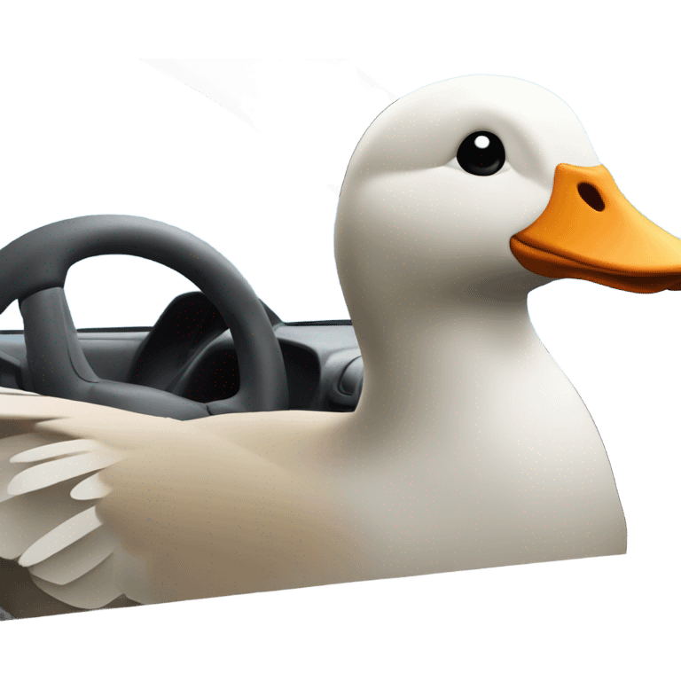 Goose driving a car emoji