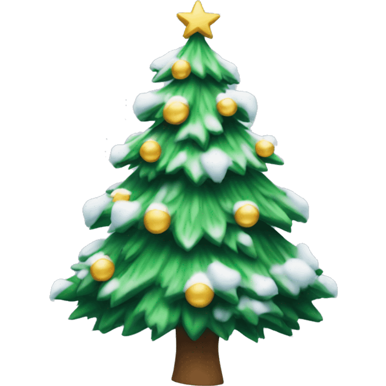 Christmas tree with snow falling  emoji