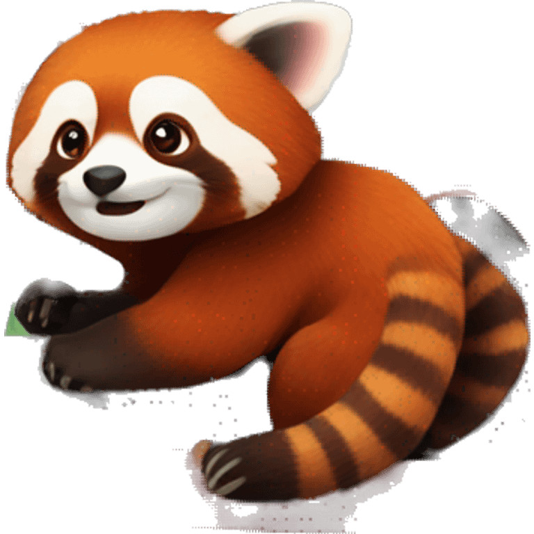 red panda driving a train emoji