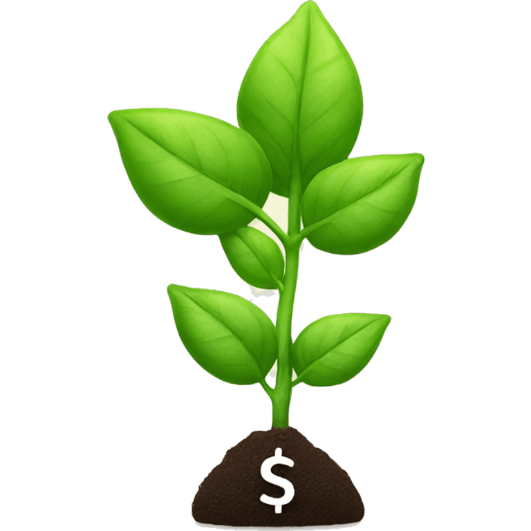 a plant growing dollars emoji