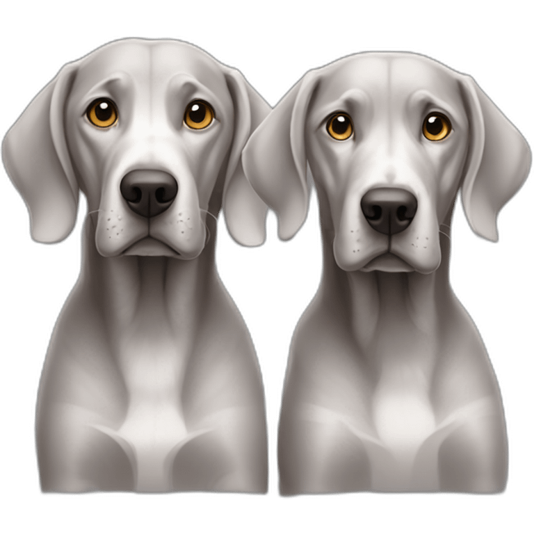 two-wiemaraners-holding-paws emoji