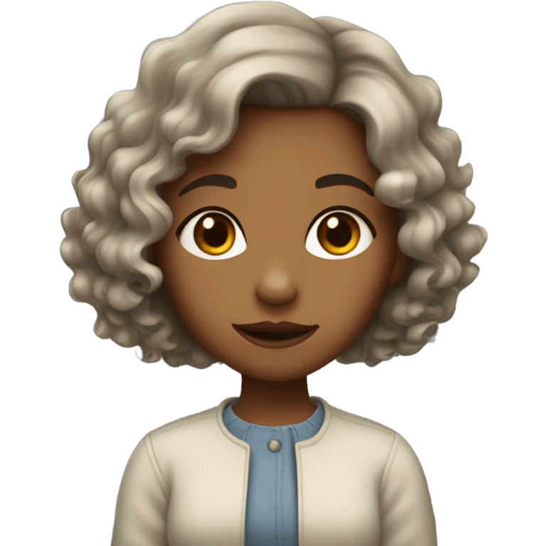 Short-haired wavy girl with a mole near her lip. emoji