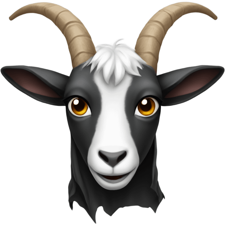 Goat wearing a black hoodie with horns emoji