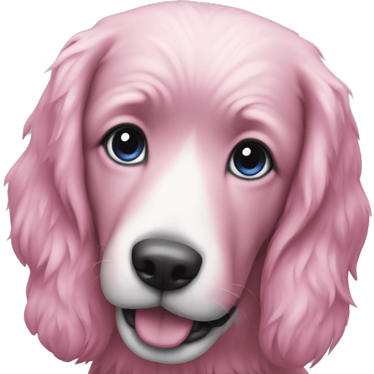 Pink and blue Dog emoji