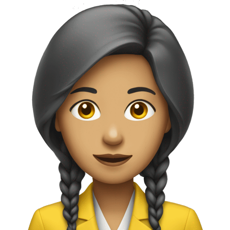 Indonesian woman wearing yellow suit emoji