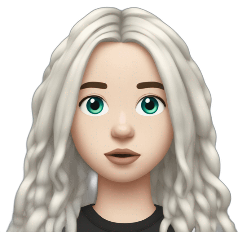 Billie eilish 2017 cheveux bleu emoji