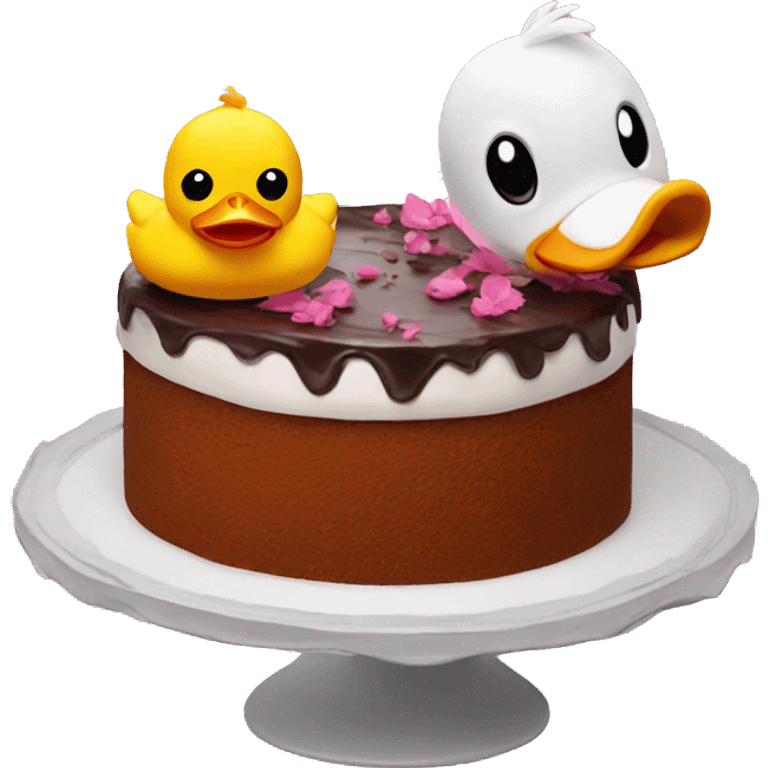 Cake + duck + angry emoji