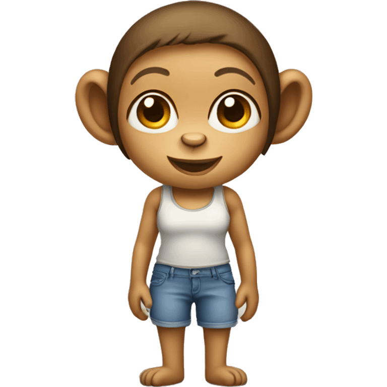 A female Monkey in tank top emoji