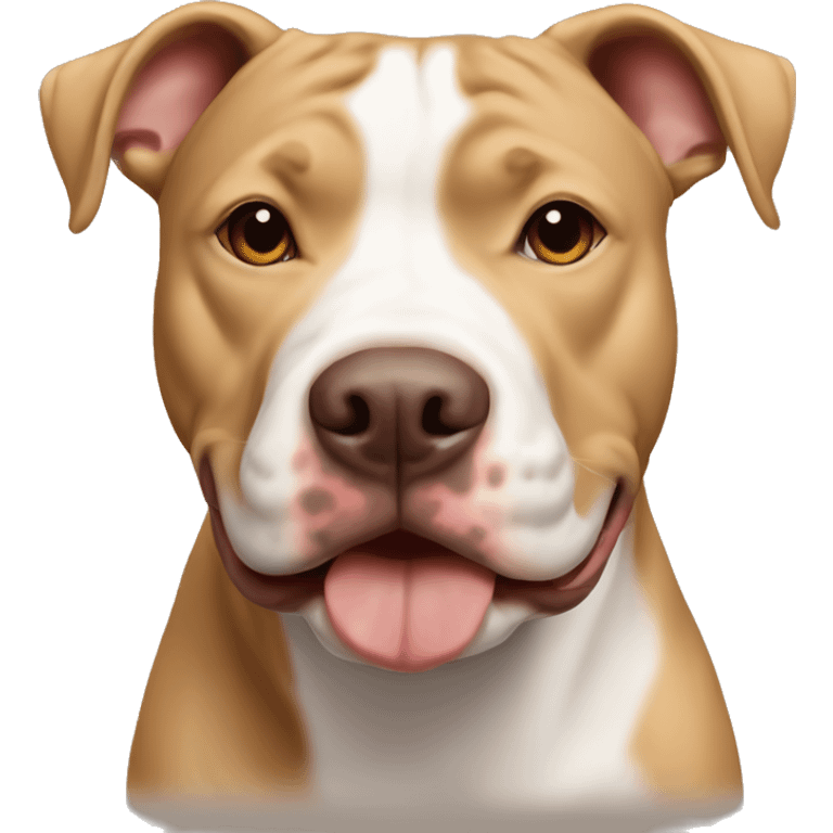 light brown and white pit-bull mixed with stafford emoji