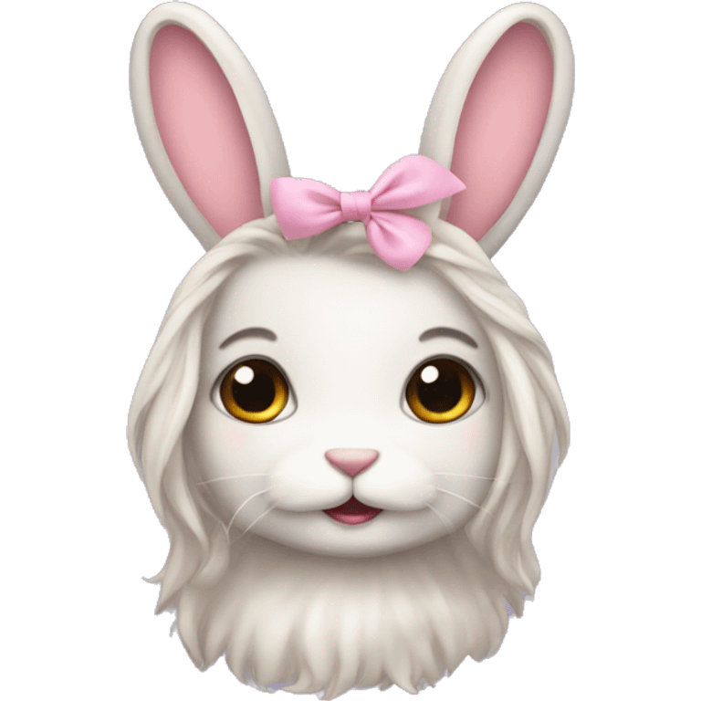 Bunny wearing hair clips  emoji