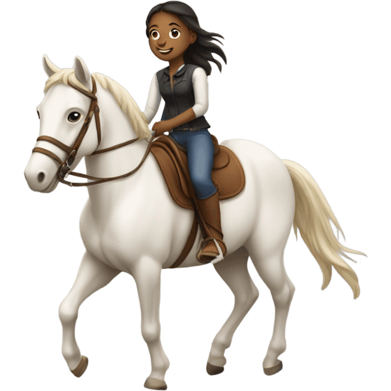 Girl riding horse emoji