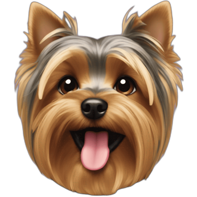 Yorkie with tongue hanging out  emoji