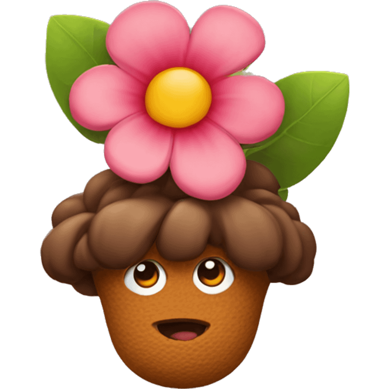 poo with flowe emoji