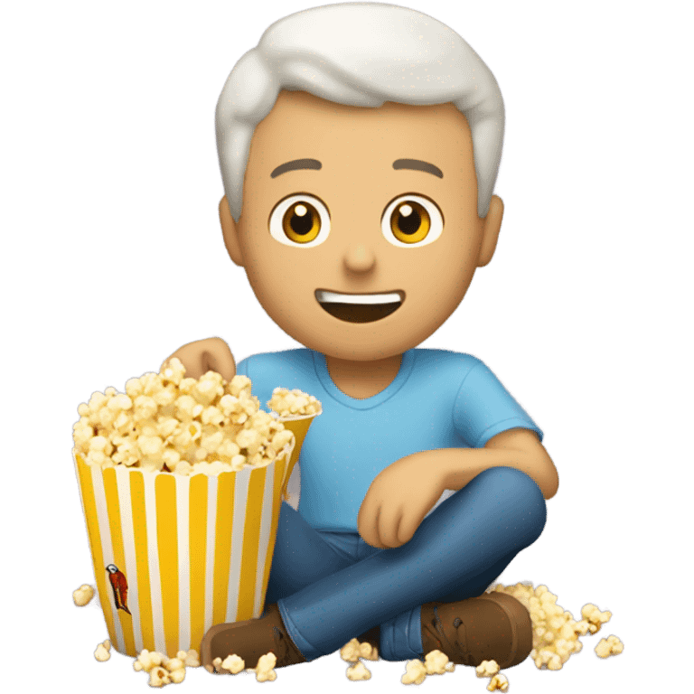 Guy eating popcorn  emoji