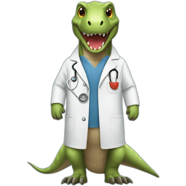 Trex wearing a lab coat emoji