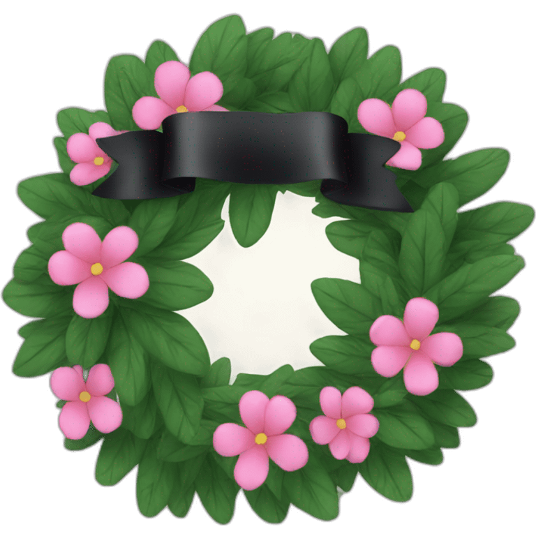 oval wreath with black ribbon emoji