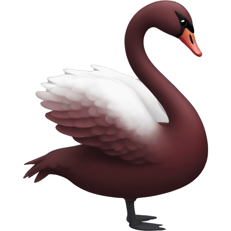 Dark red swan with some white spots  emoji