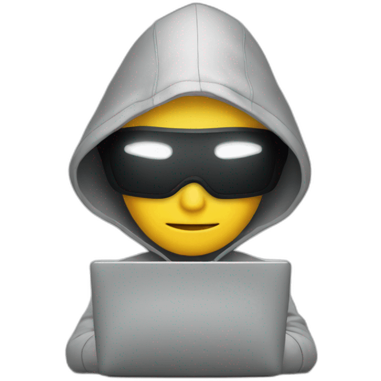 hacker person behind a computer emoji