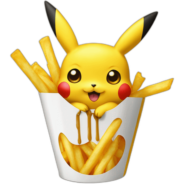 Pikachu qui mange des frites emoji