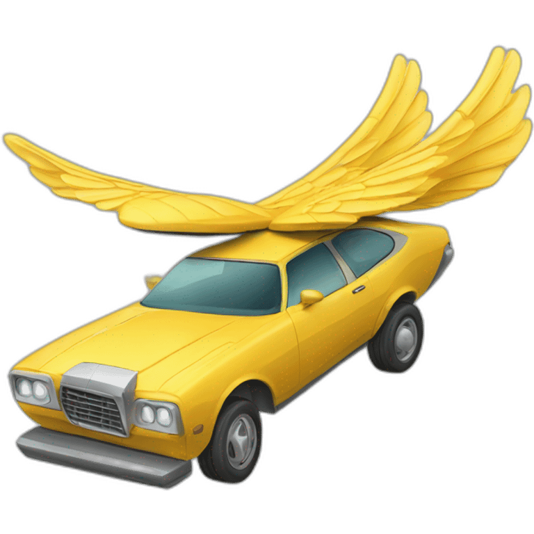 flying car with large wings and smaller tyres emoji