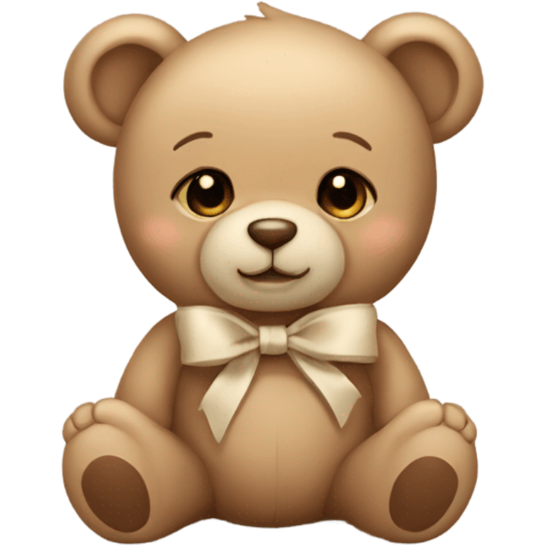 Baby Teddy Bear with beige bow emoji