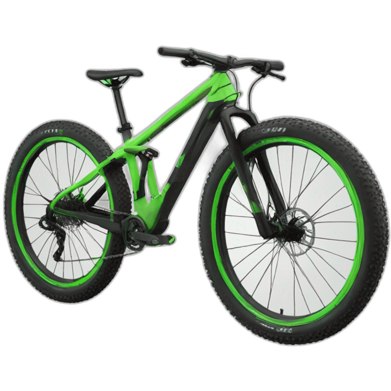 Mountain bike cube black and green emoji