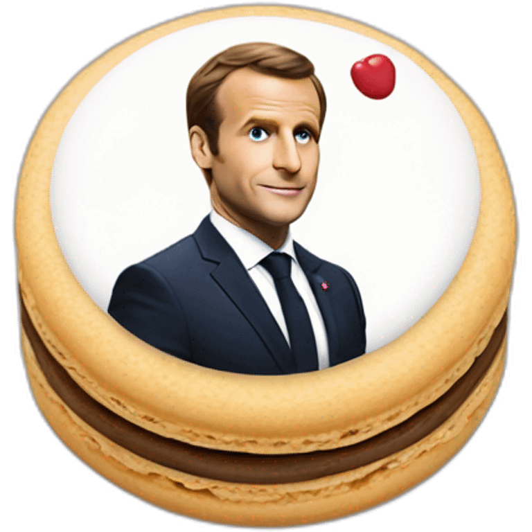 Macron sur un macaron emoji