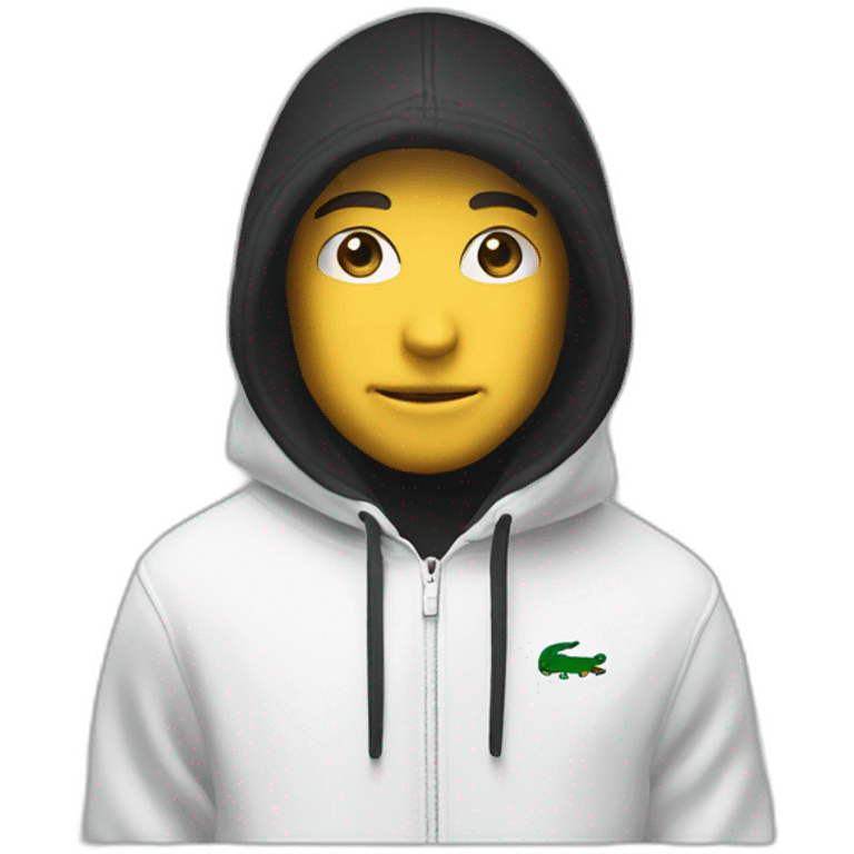 Lacoste tênis black bob with white lacoste hoodie emoji