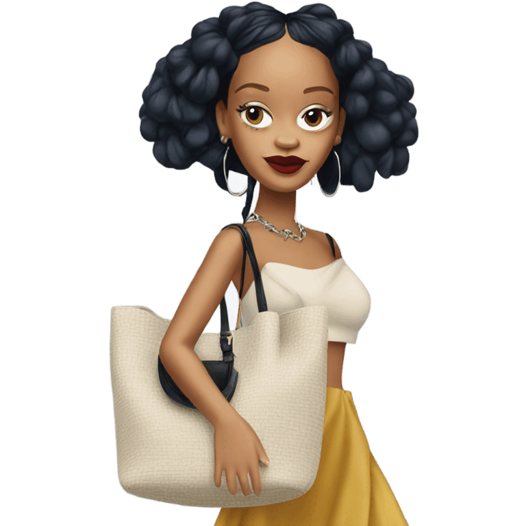 Rihanna holding a JW Anderson bag emoji