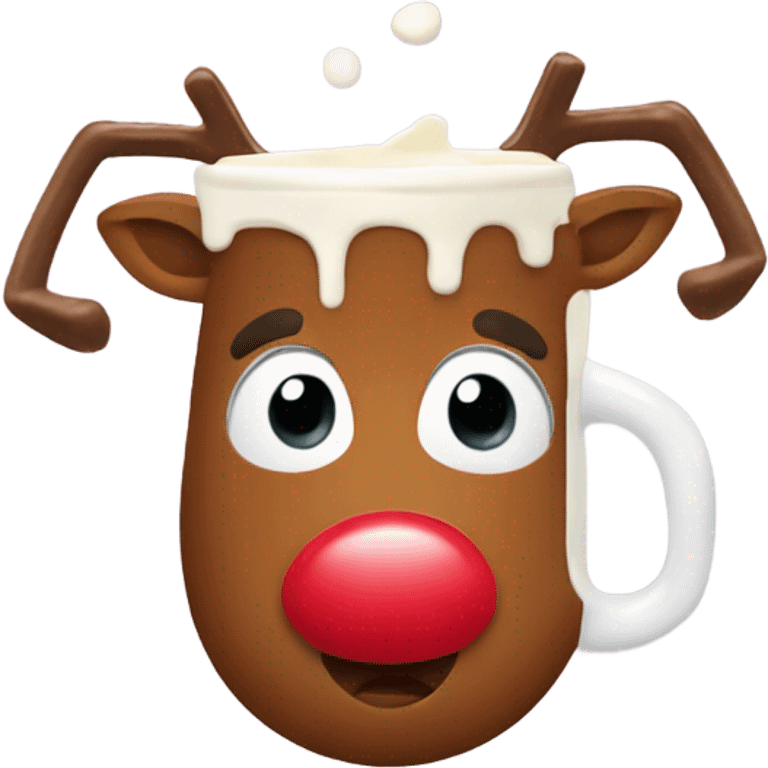 Rudolph drinking egg nog emoji