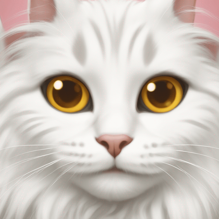 fluffy cat Turkish Angora emoji