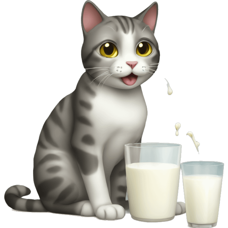 cat eating milk emoji