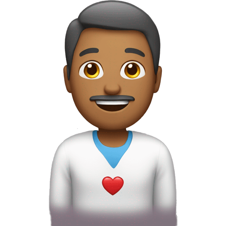 Man with good heart health emoji