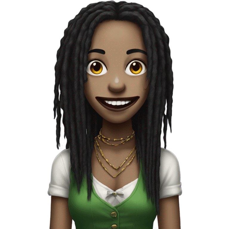 Joker girl, black dreadlocks emoji