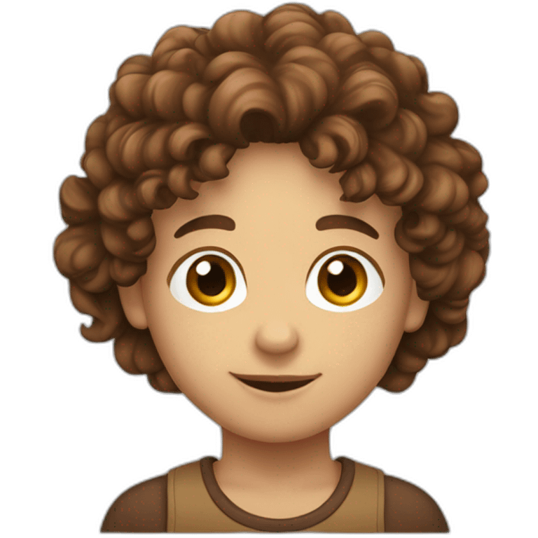 Kleiner Junge mit Locken mit Brauner Hautfarbe  emoji