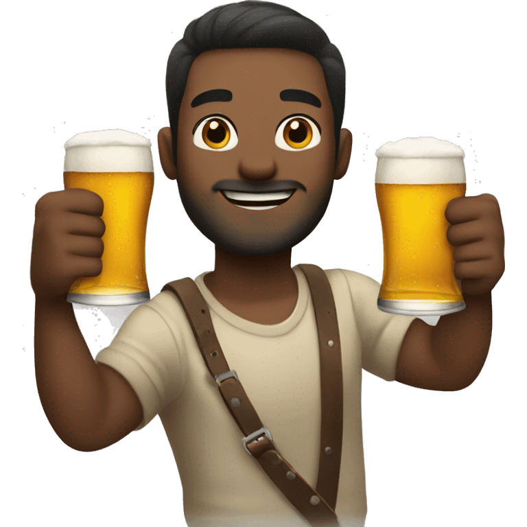 Guys cheersing a beer  emoji