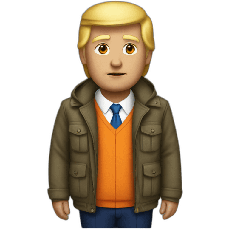 Trump with the orange jacket emoji