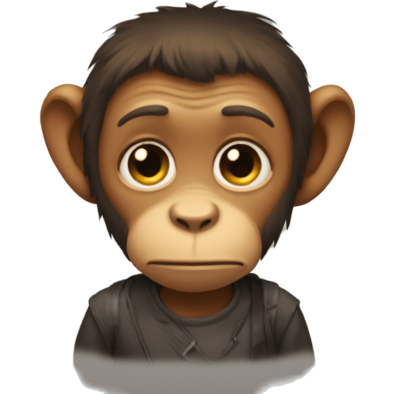 Sad queer little monkey emoji