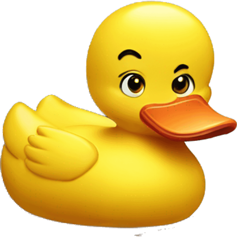 stressed rubber duck with a laptop emoji