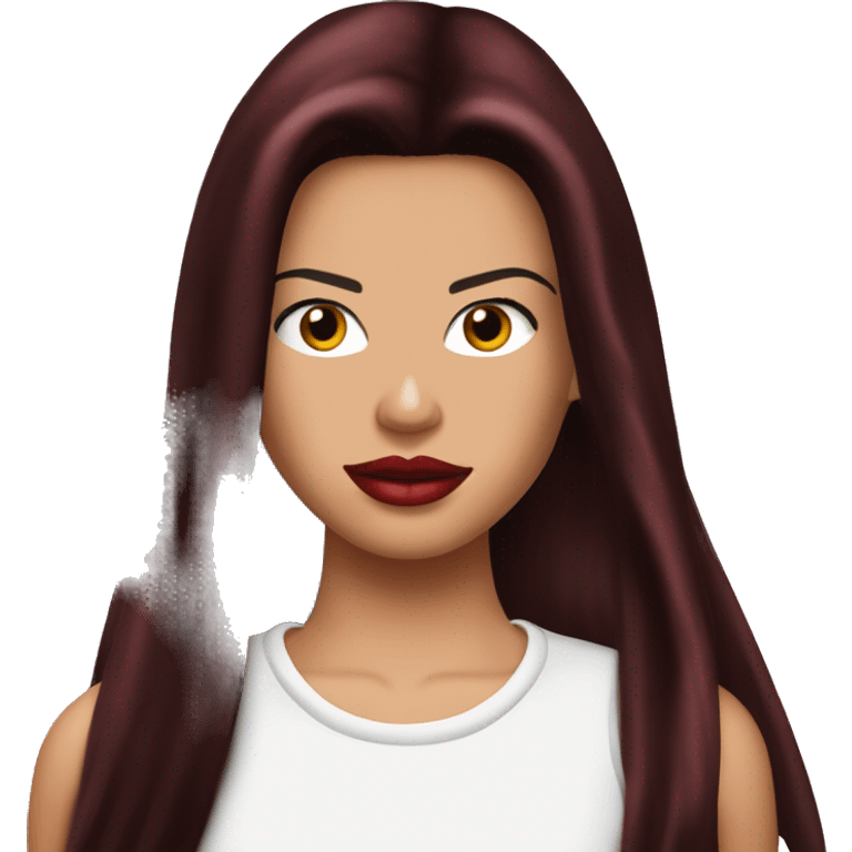 Adriana lima in 90s long dark red hair long dark eyelashes emoji