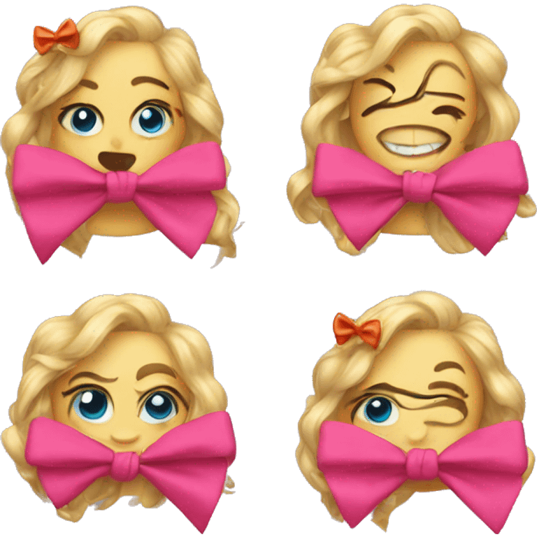 Emoji with bows and nails  emoji