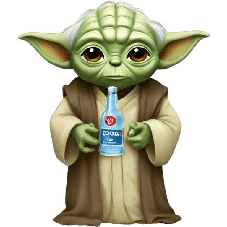 Yoda with a bottle of vodka emoji