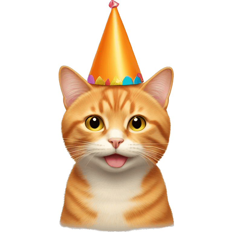 Light orange cat with party hat emoji