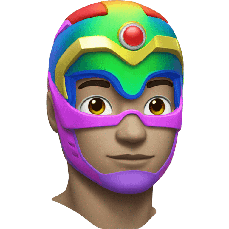 rainbow Power ranger shoulder to head emoji