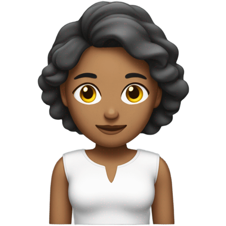 Mujer de cabello  oscuro y piel blanca haciendo ejercicio  emoji