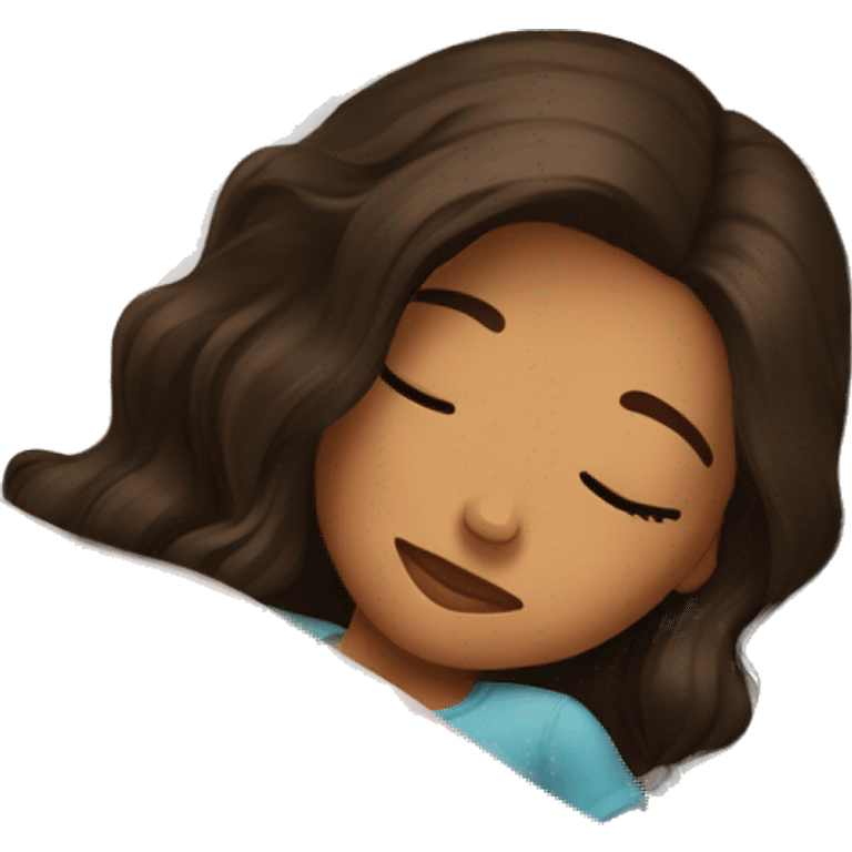 Brunette girl nap time emoji