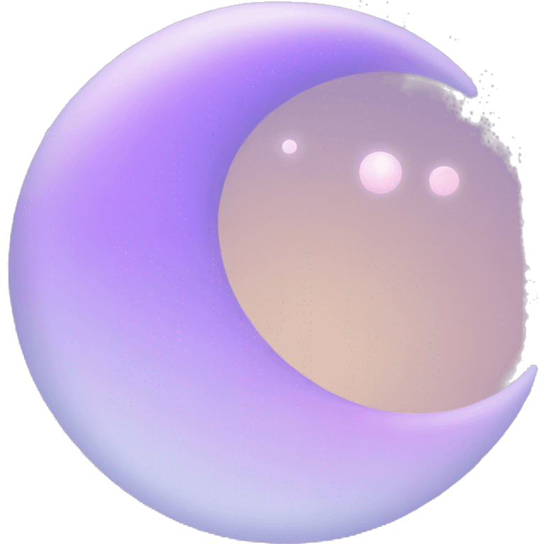 Pastel lilac-gradient crescent moon emoji