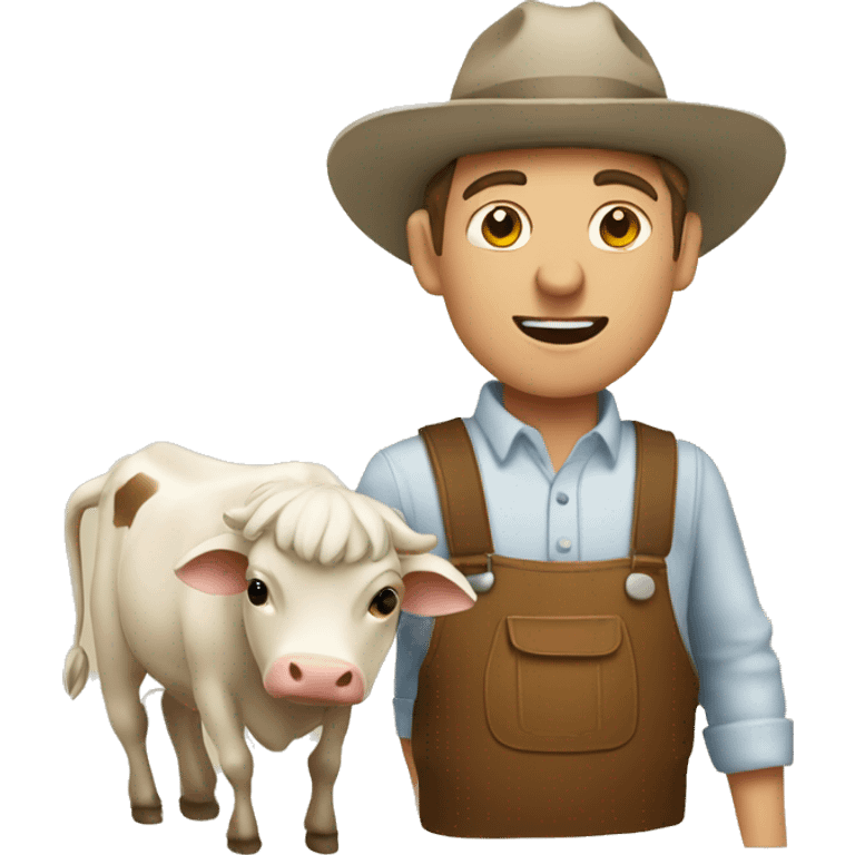 Agriculteur avec sa vache emoji